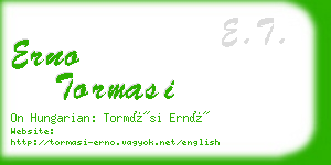 erno tormasi business card